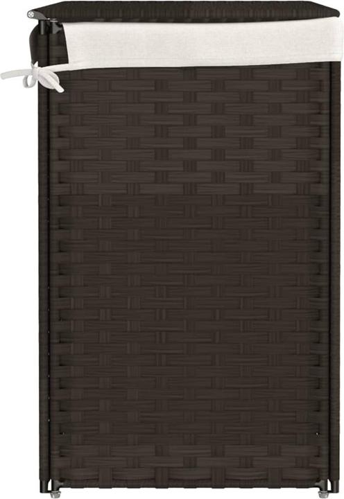 Produktbild VidaXL Wäschekorb mit 2 Fächern Dunkelbraun 53x35x57 cm Poly
