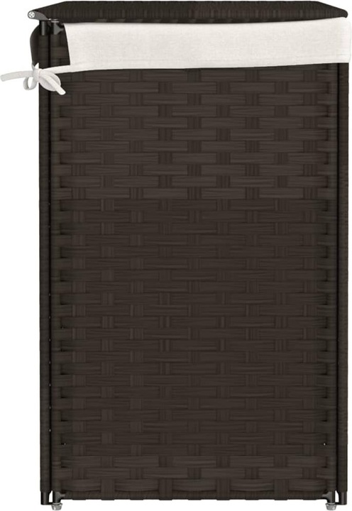 Actual product image VidaXL Laundry basket with 2 compartments Dark brown 53x35x57 cm Poly