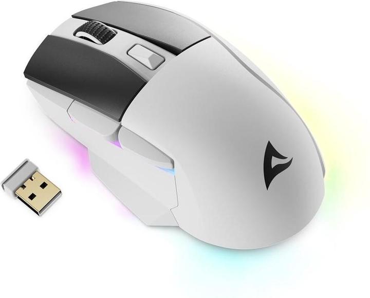 Actual product image Sharkoon SKILLER SGM50W White (Cable, Wireless)