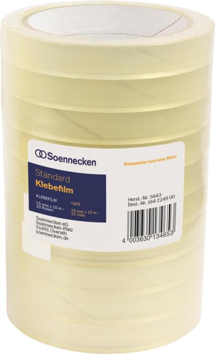 Produktbild Soennecken Klebefilm Masse: 15 mm x 66 m (B x L) beidseitig klebend: Nein (15 mm)