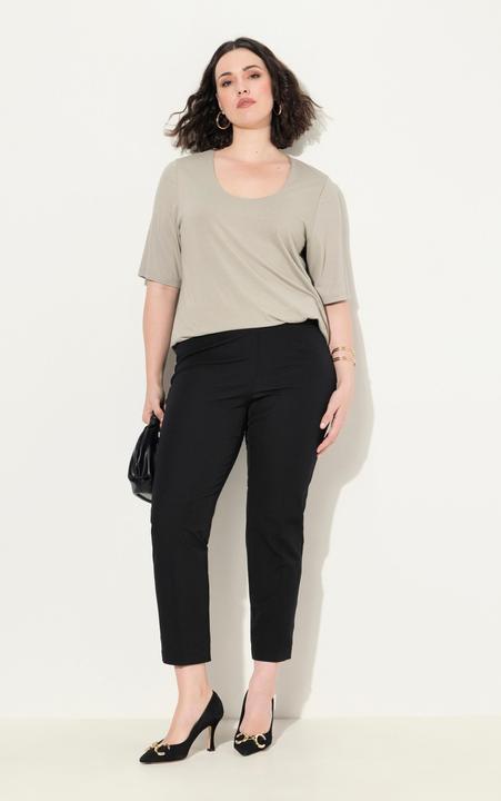 Actual product image Ulla Popken Cropped Stretch Blend Elastic Waistband Pants (48)