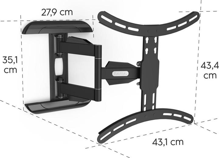 Immagine prodotto Hama Staffa da parete per TV (Muro, 65", 35 kg)