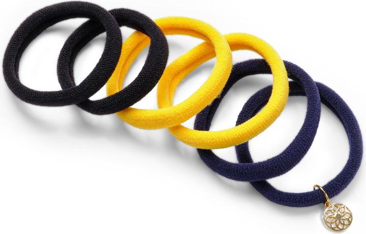 Image du produit Body Mind Soul Chouchou Yoga jaune/noir 6 pièces (Élastiques à cheveux)