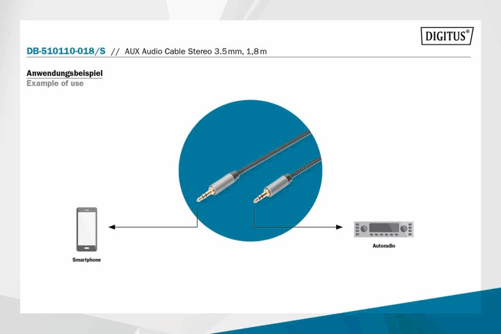 Produktbild Digitus Audio Anschlusskabel, 3,5 mm Klinke auf 3,5 mm Klinke (1.80 m)