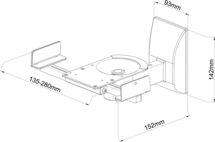 Actual product image myWall HB 5 L (1 pair, Wall installation, Pivoting, Tiltable)