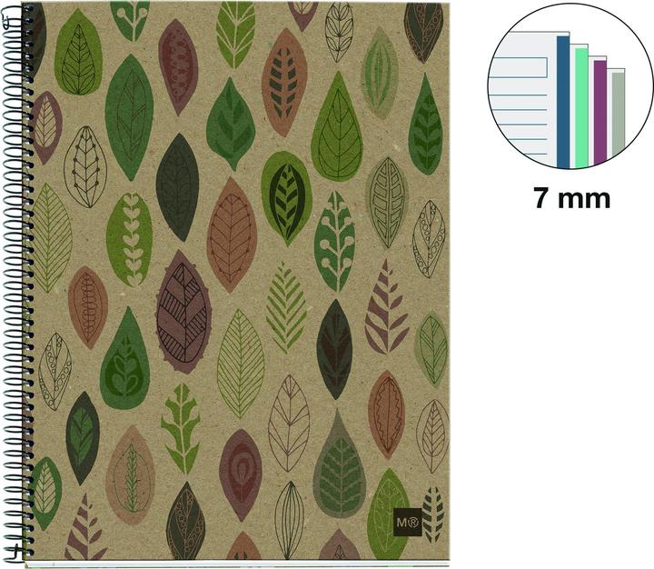 Image du produit Maul ECO Design NB4 ECOLEAVES Recycle HOR 80 farbig (A4, À rayures, Couverture rigide)