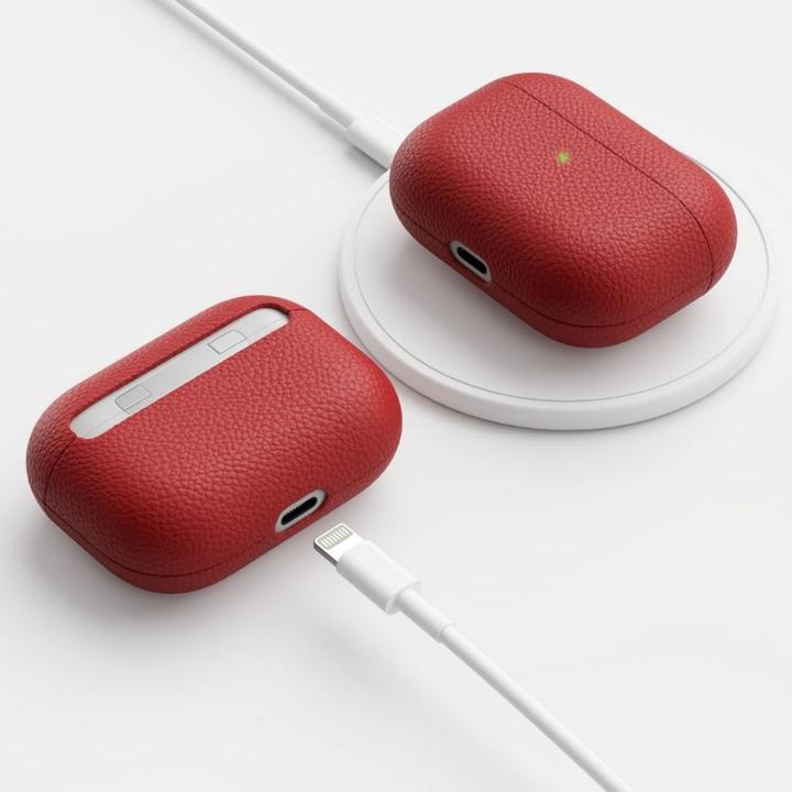 Actual product image Keybudz PodSkinz Artisan Series Leather Case - Handcrafted Leather Case for your Airpods Pro (Colo (Headphone bag)