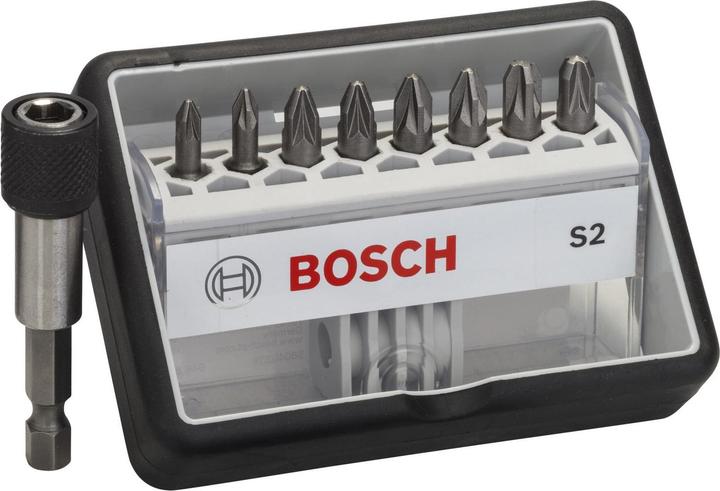Produktbild Bosch Professional Zubehör 8+1-tlg. Schrauberbit-Set, Robust Line, S PZ, Extra Hard-Ausführung (Kreuz Pozidriv PZ)