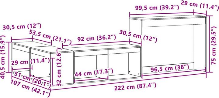 Immagine prodotto vidaXL Nachttisch mit Schreibtisch
