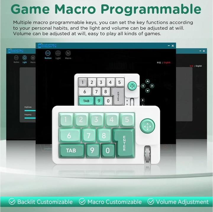 Actual product image PowerGuard K810 NumPad RGB Gaming Keypad & Joystick Cursor Wheel (DE)