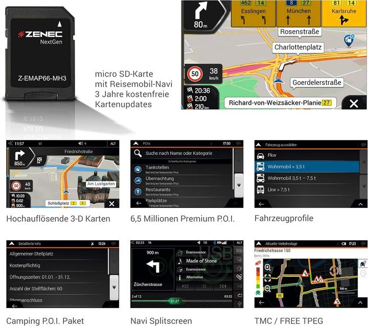 Actual product image Zenec Z-EMAP66-MH3 | Z-xxx66 Prime SD Card LT3 EU Motorhome Card