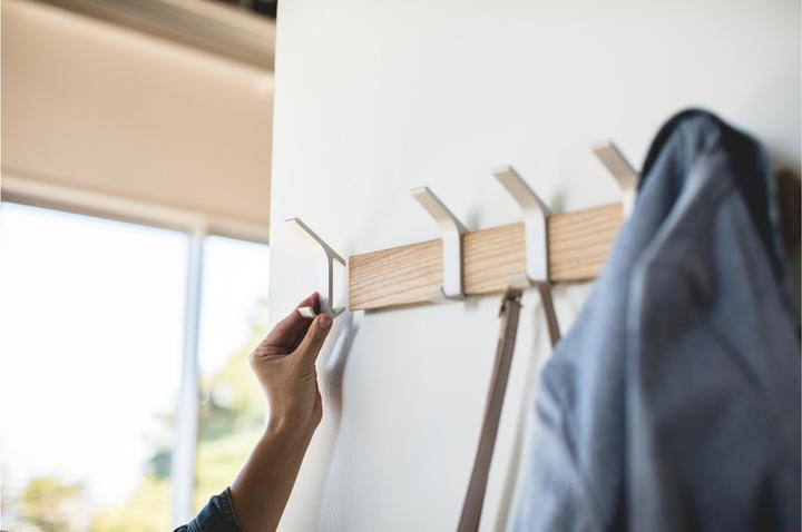 Actual product image Yamazaki RIN wall coat rack