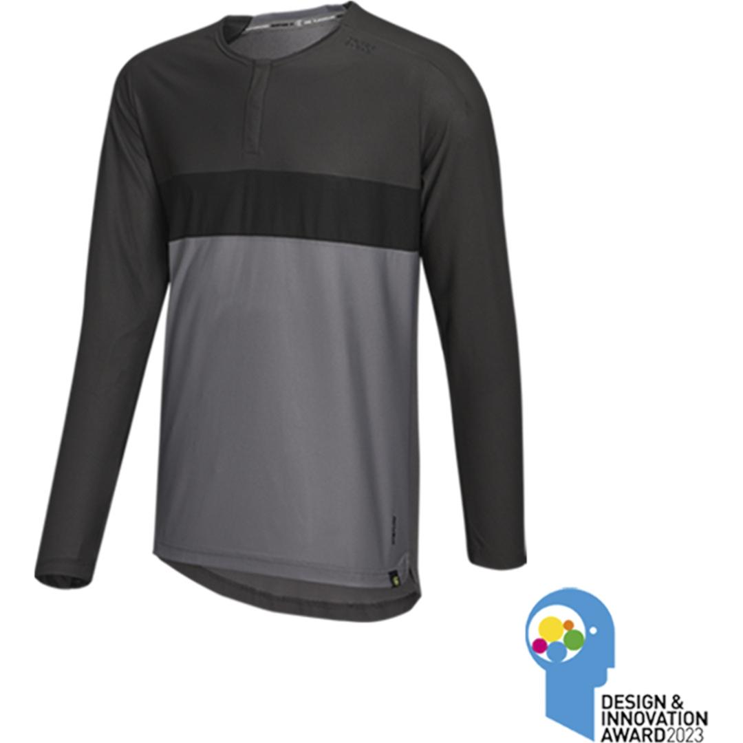 iXS, Herren, Velotrikot, Flow XTG long sleeve Henley (XXL), Schwarz, XXL