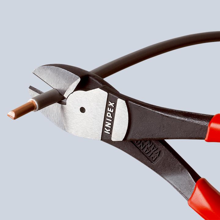 Productafbeelding Knipex Power zijkniptang DIN ISO 5749 L.160mm recht met afschuining zwart atram. kop pol. 2comp. schede... (160 mm)