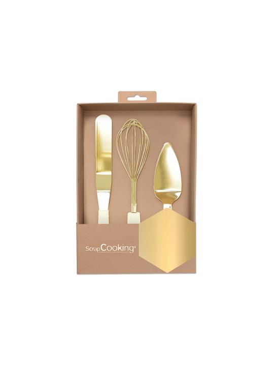 Actual product image ScrapCooking 3er Backutensilien gold