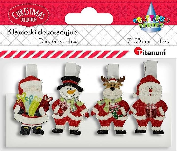 Actual product image Titanum Holzklammern mit Dekor, 4 Stk