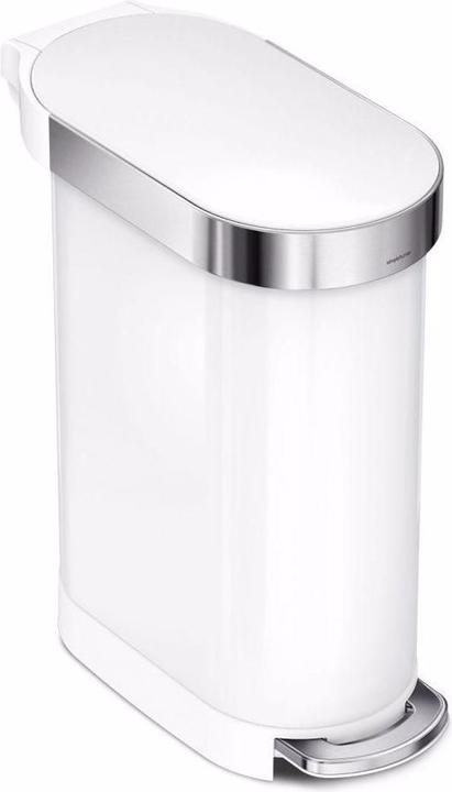 Simplehuman Treteimer Slim 45 l, Weiss (45 l)