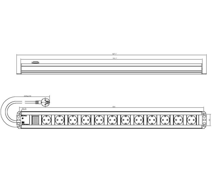Image du produit Bachmann Steckdosenleiste (12x, CEE 7/3, 2 m)