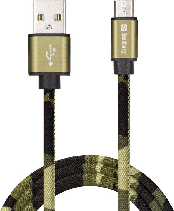 Image du produit Sandberg MicroUSB Camouflage Vert 1m (1 m, USB 2.0)