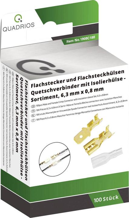 Actual product image Quadrios Flat plug/sleeve 6.3 x 0.8 mm/1.5 -2.5 mm² 100 pcs.