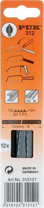 Produktbild Puk Metallsägeblatt 312 Länge 150 mm Zähne per Zoll 32 1-seitig