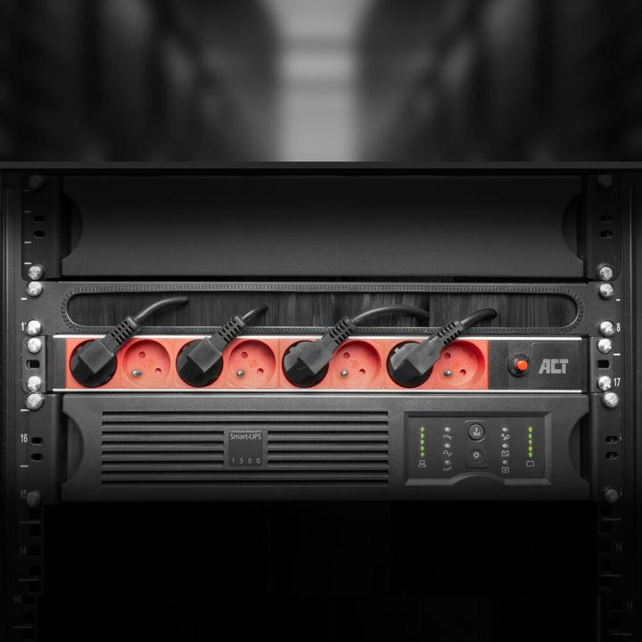 Productafbeelding ACT Extension lead PDU 19" C14 IEC60320 with 8 type E sockets, 3m H05VV-F 3G1.0