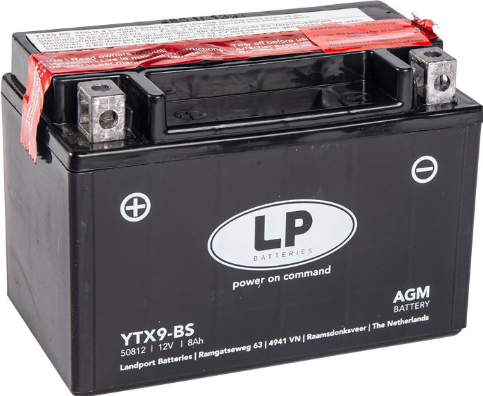 Produktbild Landport Motorradbatterie AGM YTX9-BS 12V 8Ah/10h (12 V, 8 Ah)