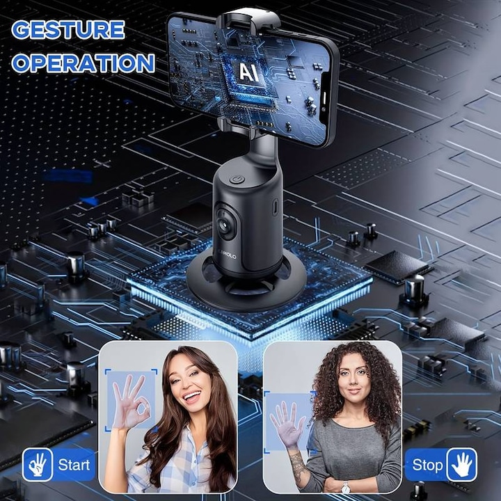 Immagine prodotto PhoneLook Stabilizzatore per smartphone per selfie con tracciamento del volto, rotazione a 360 gradi e