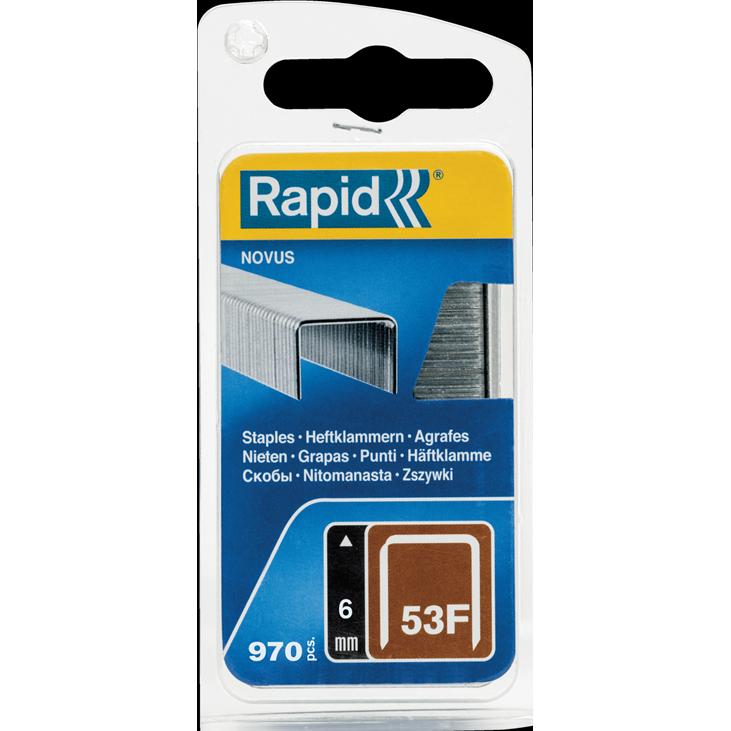 Rapid, Tackerklammern + Tackernägel, Typ 53F Feindrahtklammer 6 mm