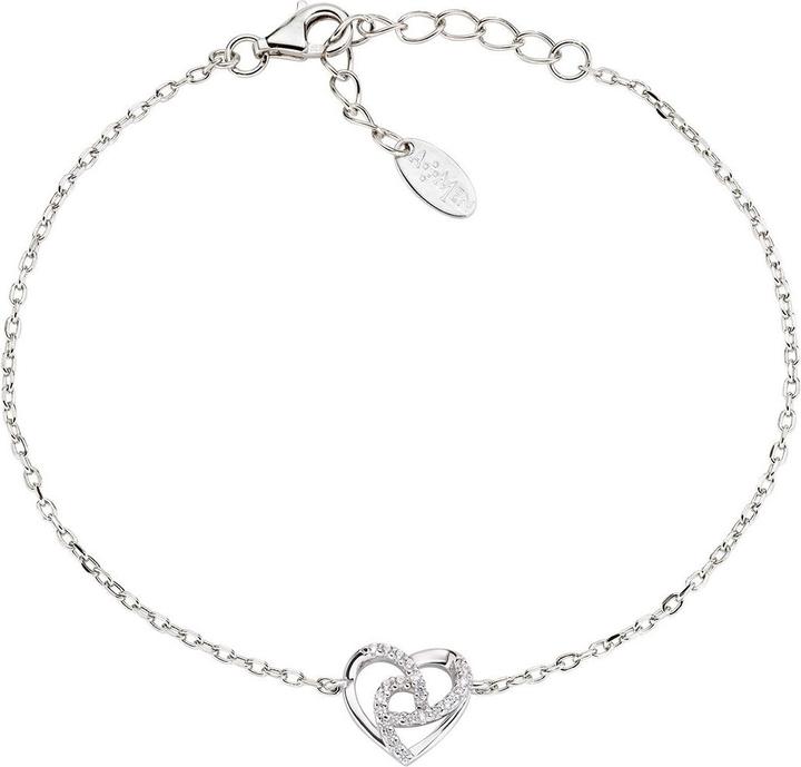 Amen Romantisches silbernes Herz-Armband Love BRHHBBZ