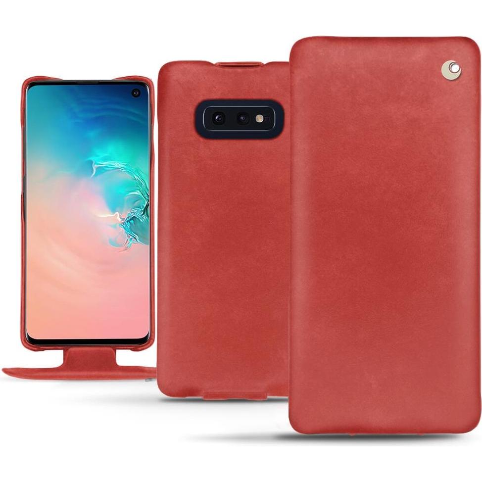Noreve Lederschutzhülle vertikal (Samsung Galaxy S10e), Smartphone Hülle, Rot