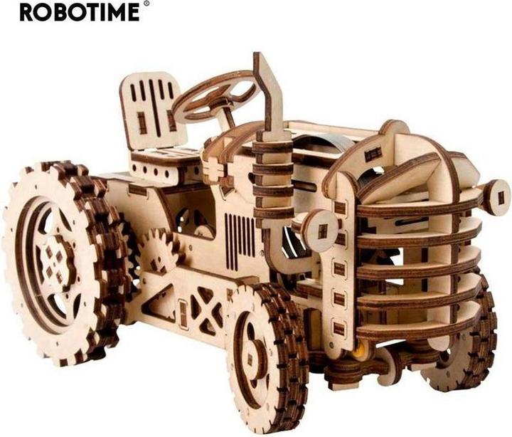 Actual product image Robotime Kit tractor with spring drive