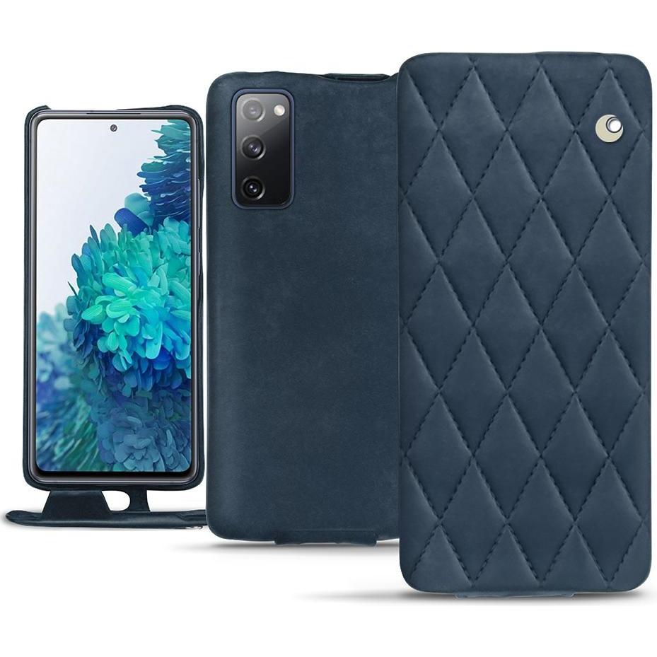 Noreve Lederschutzhülle vertikal (Samsung Galaxy S20 FE), Smartphone Hülle, Blau