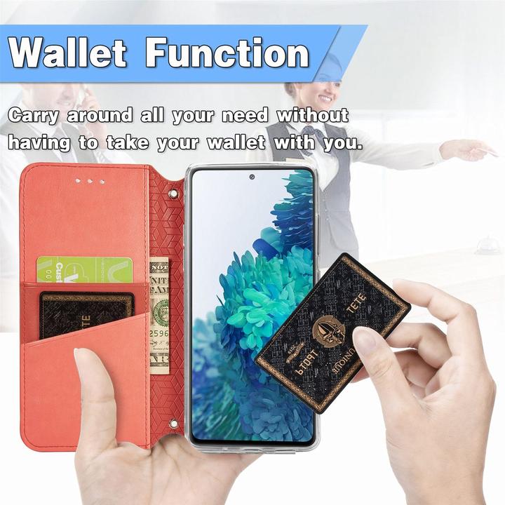 Produktbild König Design Hülle Handy Schutz für Samsung Galaxy S20 FE Case Flip Cover Tasche Etuis Rot (Samsung Galaxy S20 FE)