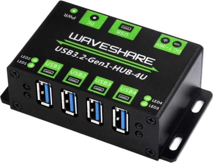 Produktbild WaveShare 4-Ch USB 3.2 Gen1 HUB Industrielle (USB-A, 4 Ports)