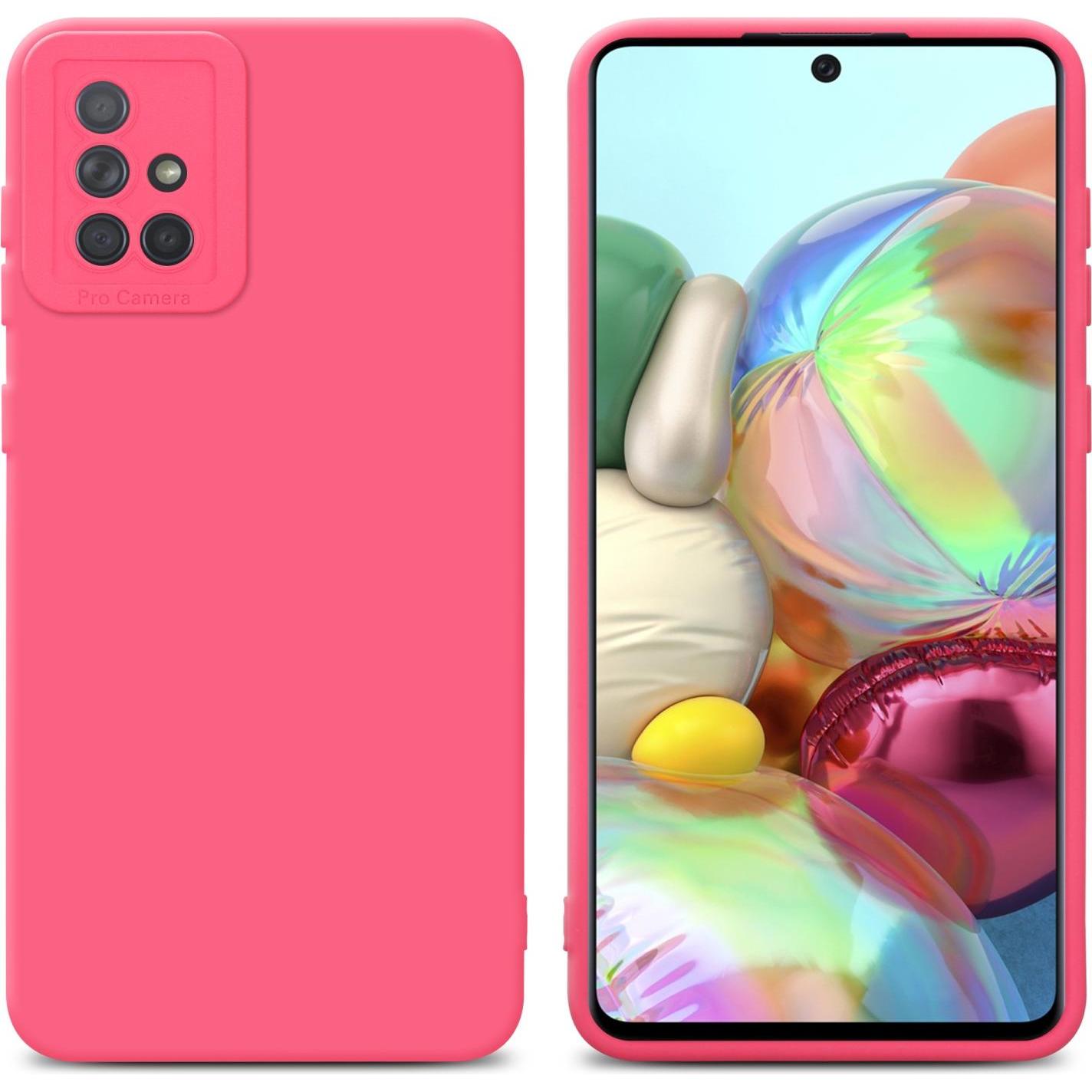 Cadorabo Hülle für Samsung Galaxy A71 4G im TPU Fluid LM162 Style (Samsung Galaxy A71), Smartphone Hülle, Rot