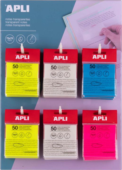 Produktbild Apli Transparente Haftnotizen (75 x 75 mm)