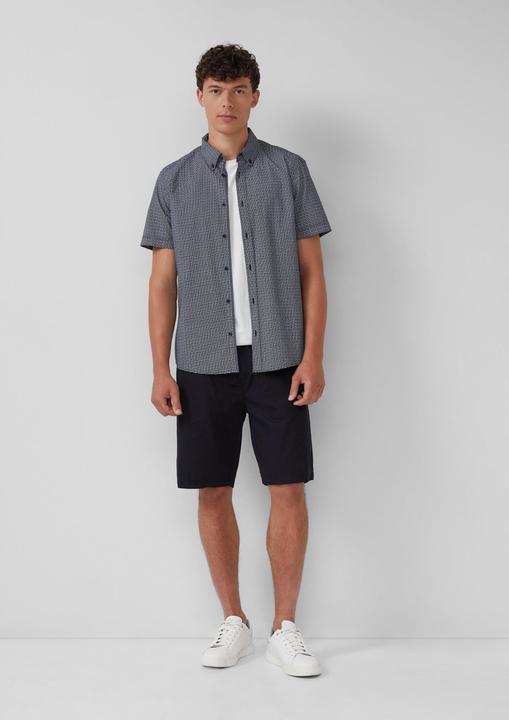 Immagine prodotto s.Oliver Hemd Regular Fit: Gemustertes Kurzarmhemd aus Baumwolle mit Button-Down-Kragen (M)