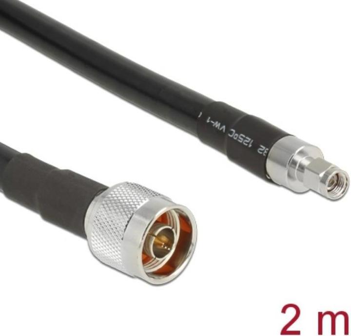 Produktbild Delock RP-SMA Stecker zu N-Stecker, 2m (0.35 dB, Antennenkabel)