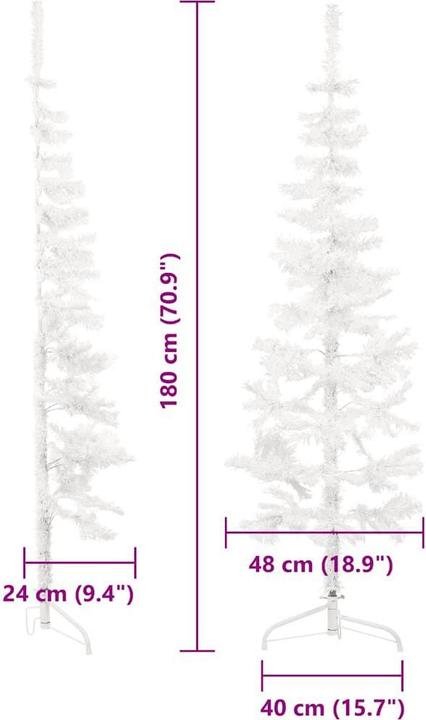 Image du produit vidaXL Künstlicher Halb-Weihnachtsbaum (180 cm)