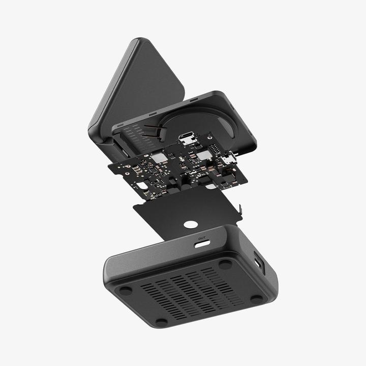 Produktbild Spigen Essential Ef302moq Qi2.2 2in1 Magnetischer Magsafe Wireless Charger Schwarz (25 W)