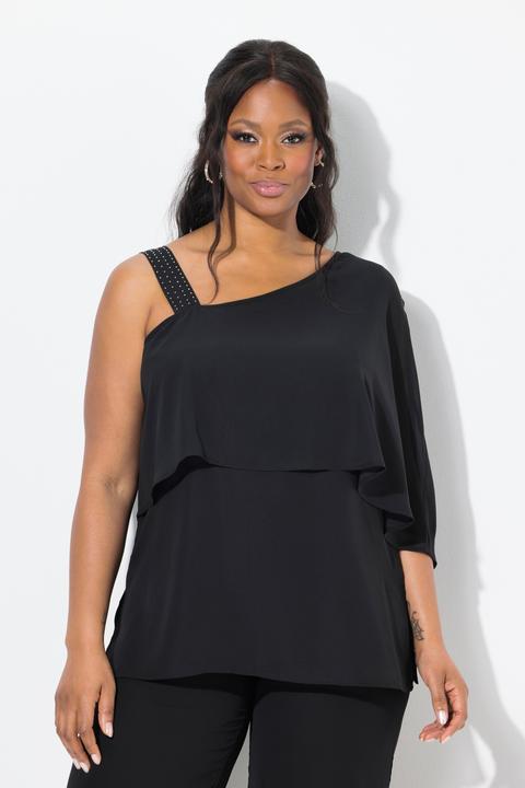 Actual product image Ulla Popken Asymmetric Chiffon Blouse (54)