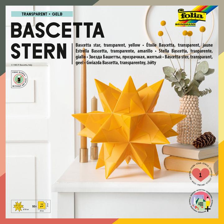 Actual product image Folia Folding leaf Bascetta star, yellow-transparent (115 g/m², 32 x)
