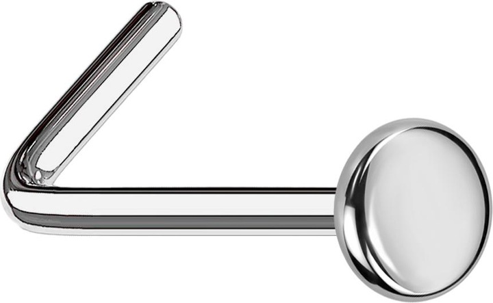 Produktbild Star Piercing Nasenstecker gewinkelt silber mit Teller (ohne Messing, Titan G23)
