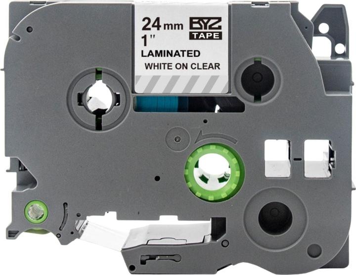 Actual product image Hermex Alternatives Etikettenband zu Brother TZe-155 Beschriftungsband (2.40 cm, Transparent, White)