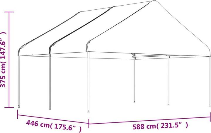 Produktbild vidaXL Pavillon (446 cm, 588 cm)
