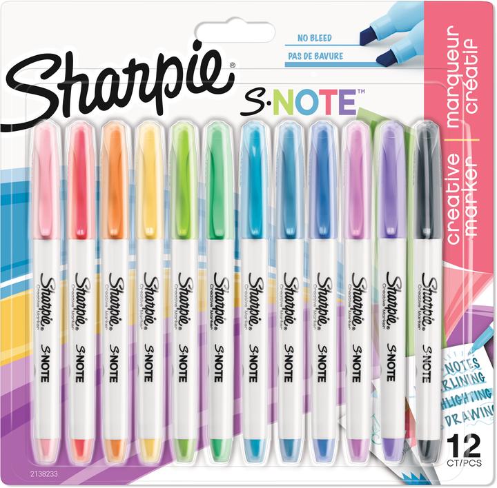 Sharpie Permanent marker S-Note Creative 1-5 mm, 12 pieces (12x)