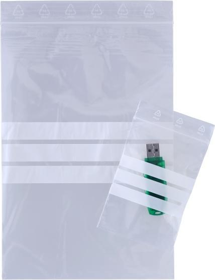 Produktbild Master'In Reissverschlusstasche mit Schreibfeld 80x120mm 1000Stk/Packung - (1000Stk)