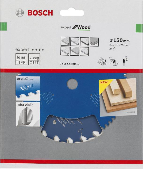 Produktbild Bosch Professional Zubehör Kreissägeblatt Expert for Wood, 150 x 20 x 2,6 mm, 24