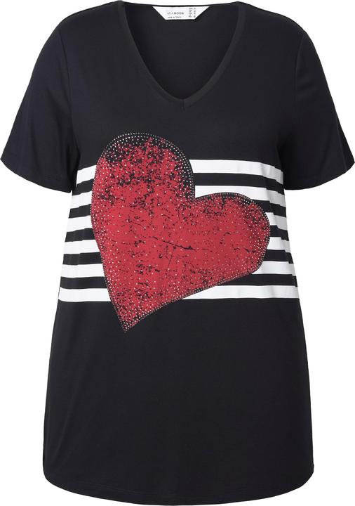 Actual product image Miamoda T-Shirt, A-Linie, Glitzersteinchen Herz, Streifen (54)